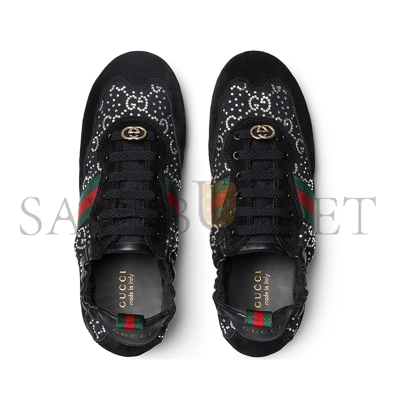 GUCCI WOMEN'S SHIFT GG CRYSTAL TRAINERS 859221